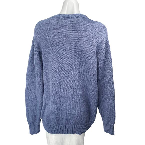Rumored Women's Blue Knit Long Sleeve Crew Neck Pullover Sweater Top Size M/L - Picture 2 of 4